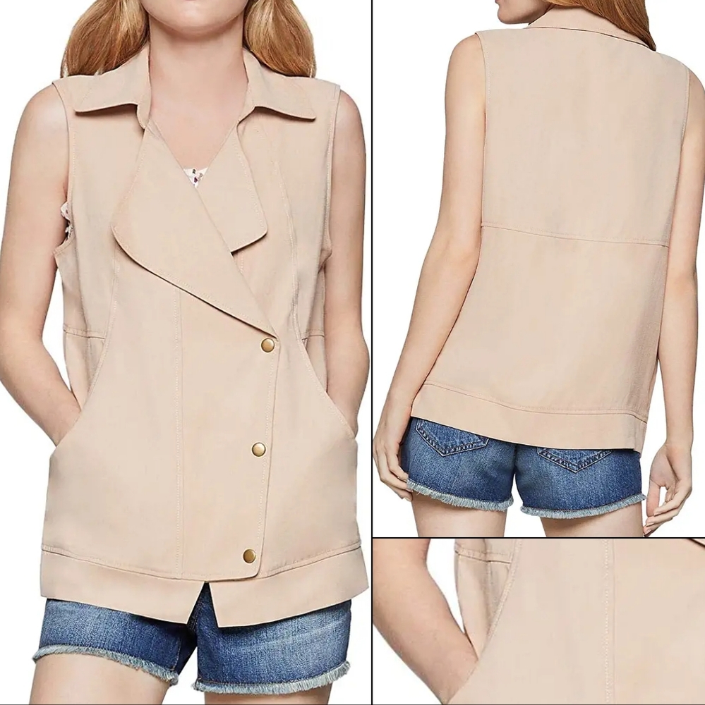 Bcbgeneration Overlap Snap-Button Rayon Shirt Ves… - image 1